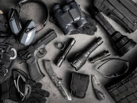 Tactical tools laid out